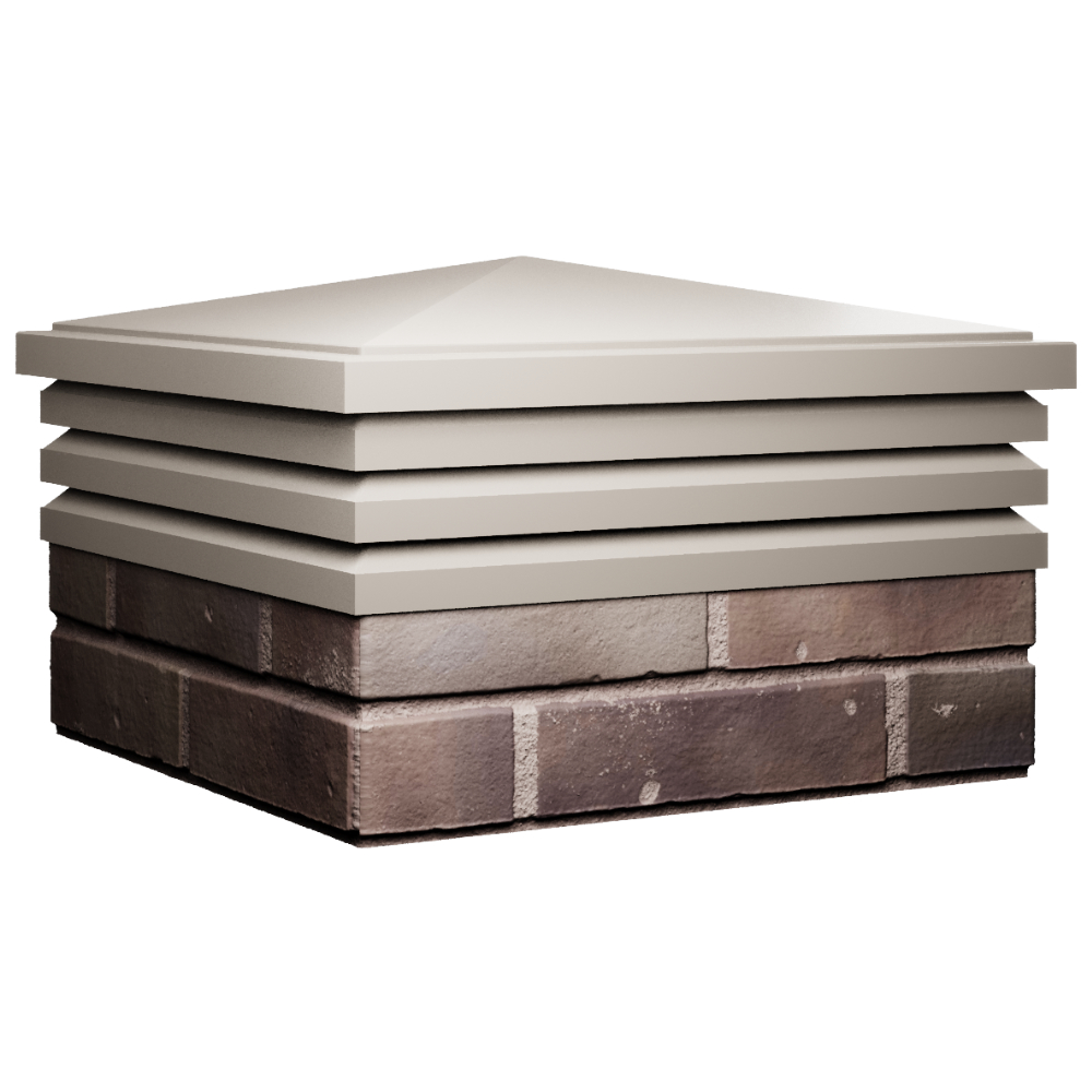 Колпак Zking Бона ХайТек Бежевый на столб 2х2 кирпича (513х513мм) в Магнитогорске фото