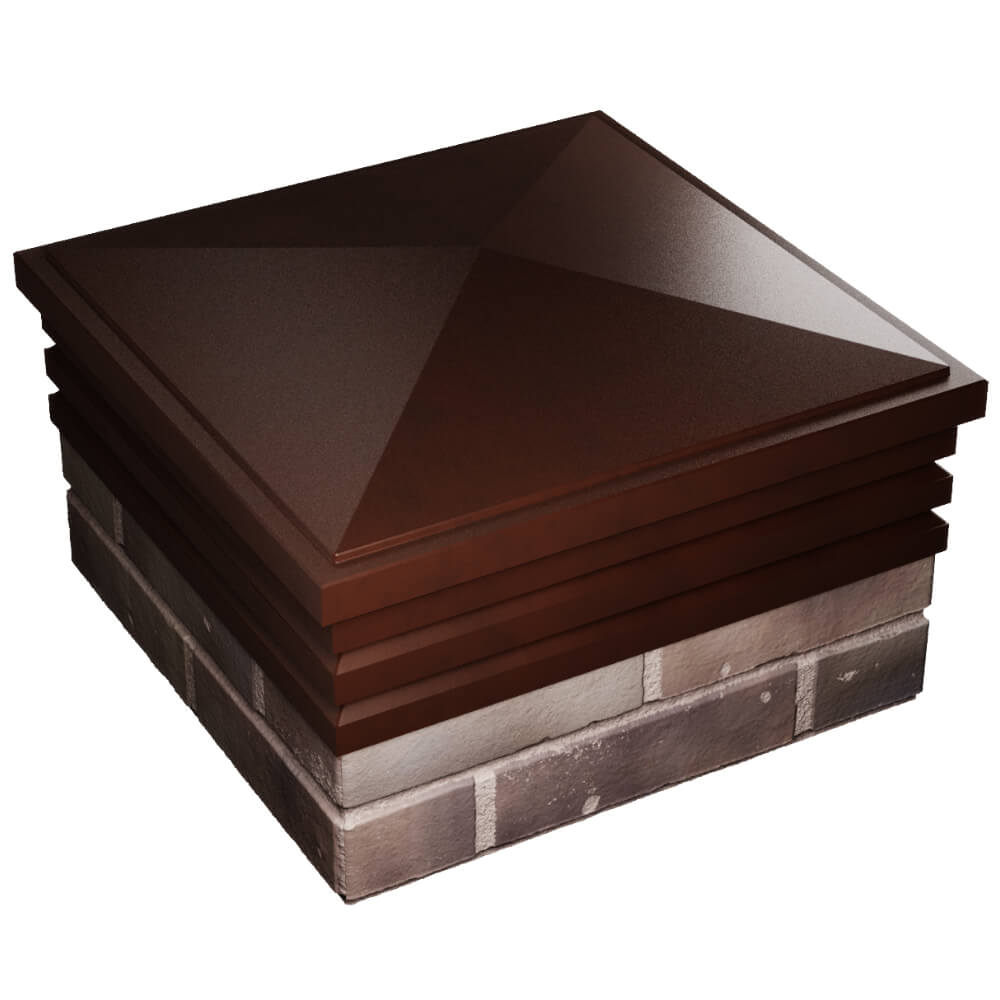 Колпак Zking Бона ХайТек Коричневый на столб 2х2 кирпича (513х513мм) в Магнитогорске фото