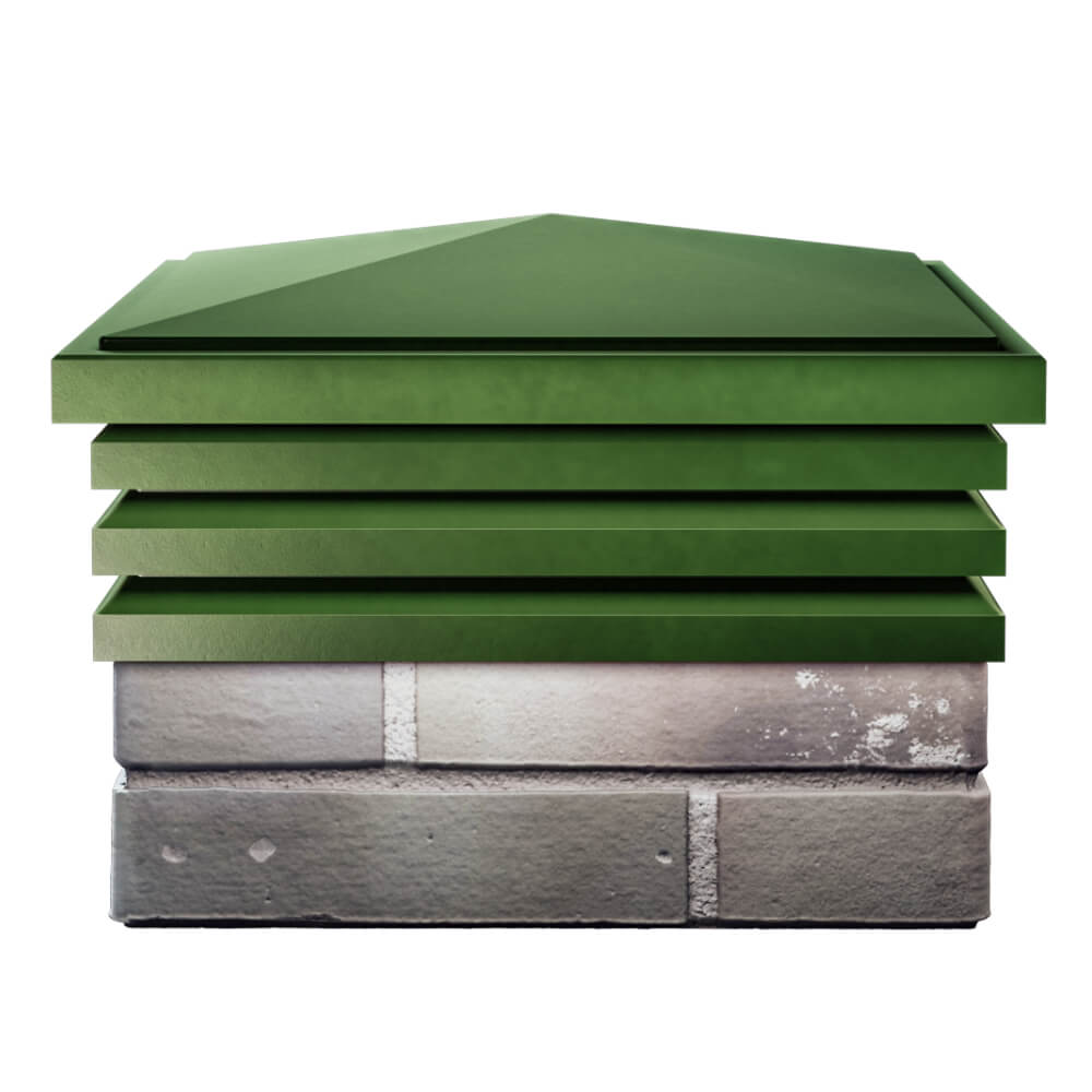 Колпак Zking Бона ХайТек Зеленый на столб 1.5х1.5 кирпича (385х385мм) Магнитогорск фото