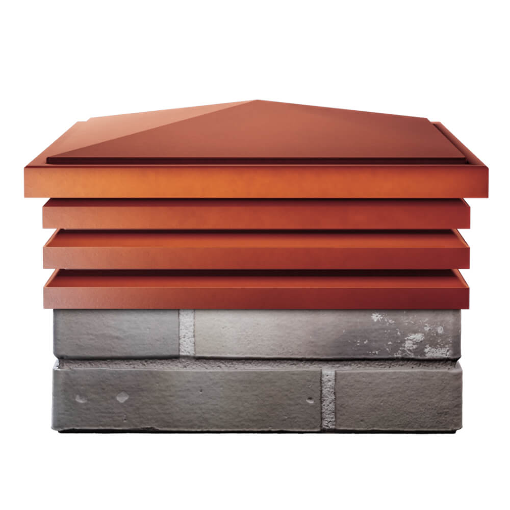 Колпак Zking Бона ХайТек Красный на столб 1.5х1.5 кирпича (385х385мм) Магнитогорск фото