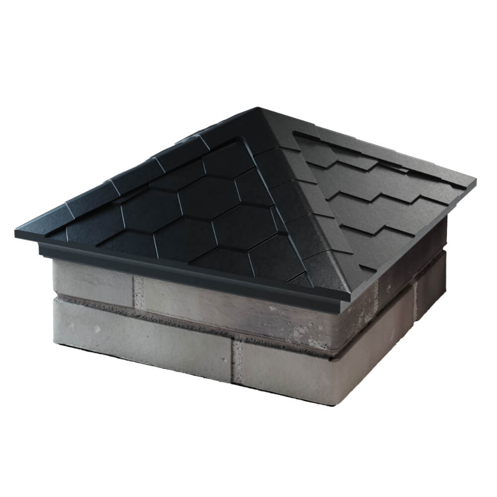 Колпак Zking Эверест Черный на столб 1.5х1.5 кирпича (390х390мм) в Магнитогорске фото