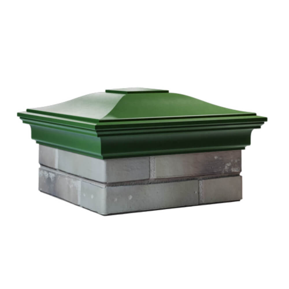 Колпак Zking Монблан Зеленый на столб 1.5х1.5 еврокирпича 0.7НФ (355х355мм) в Магнитогорске фото