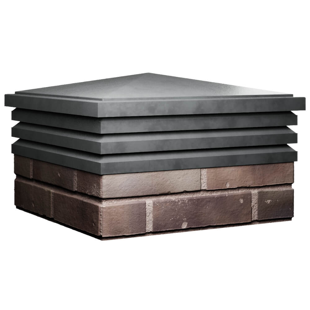 Колпак Zking Бона ХайТек Серый на столб 2х2 кирпича (513х513мм) в Магнитогорске фото