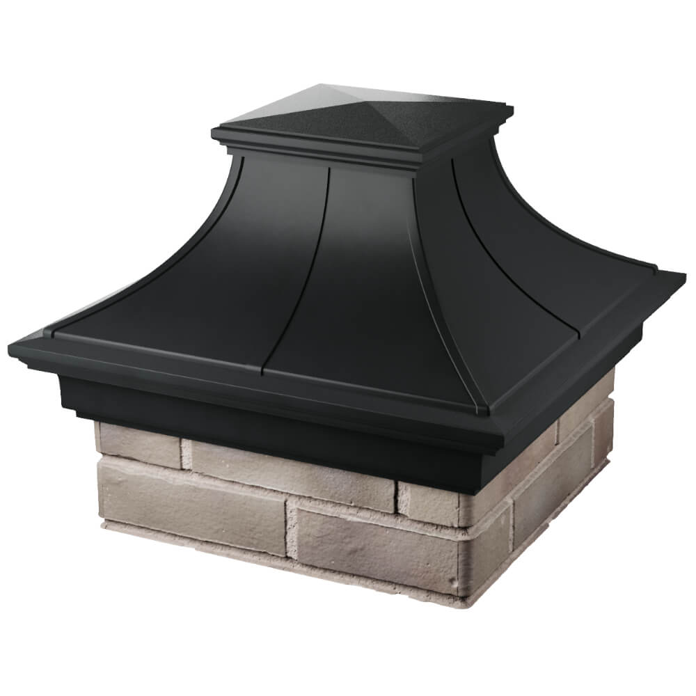 Колпак Zking Монблан Премиум Черный на столб 1.5х1.5 кирпича (385х385мм) в Магнитогорске фото