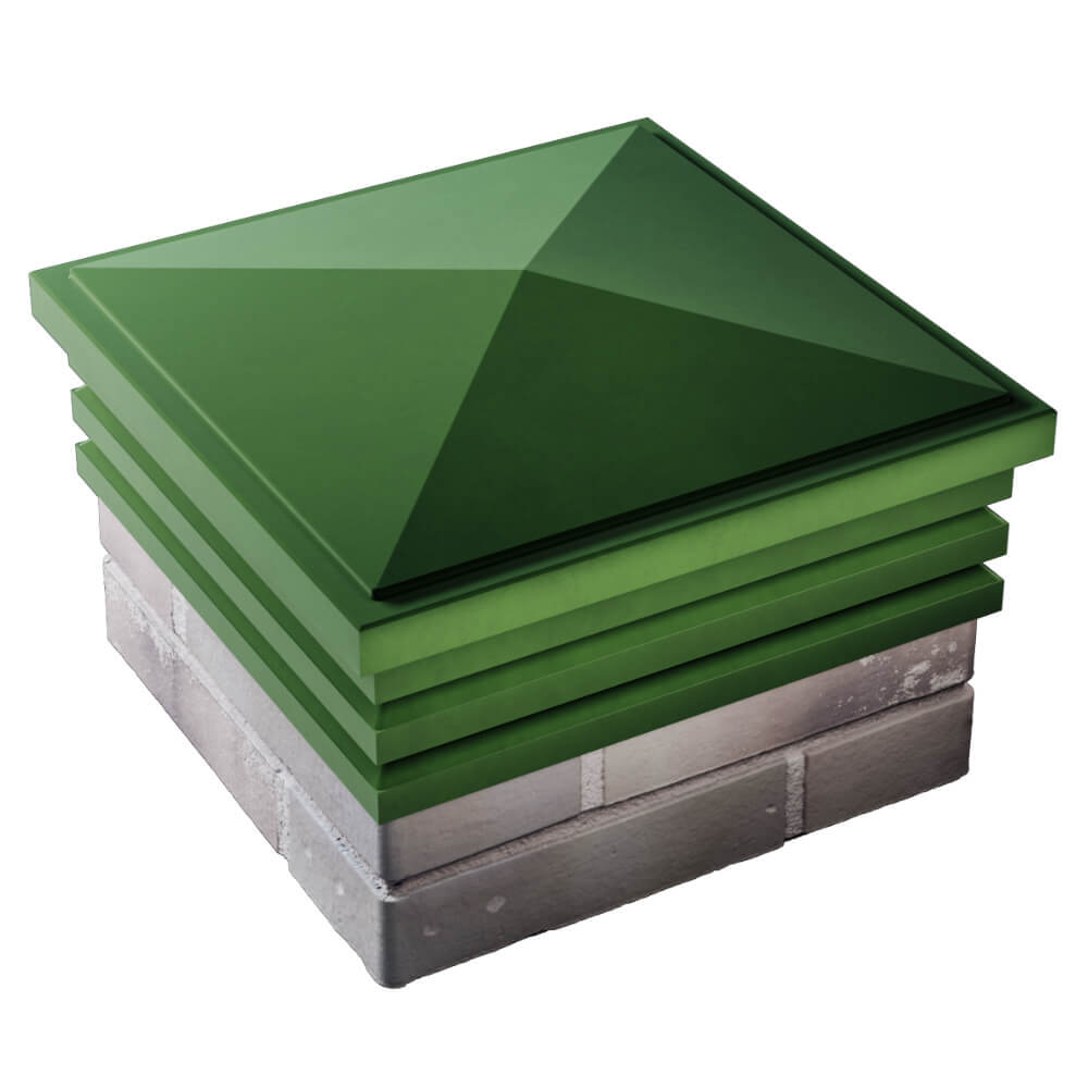 Колпак Zking Бона ХайТек Зеленый на столб 1.5х1.5 кирпича (385х385мм) в Магнитогорске фото