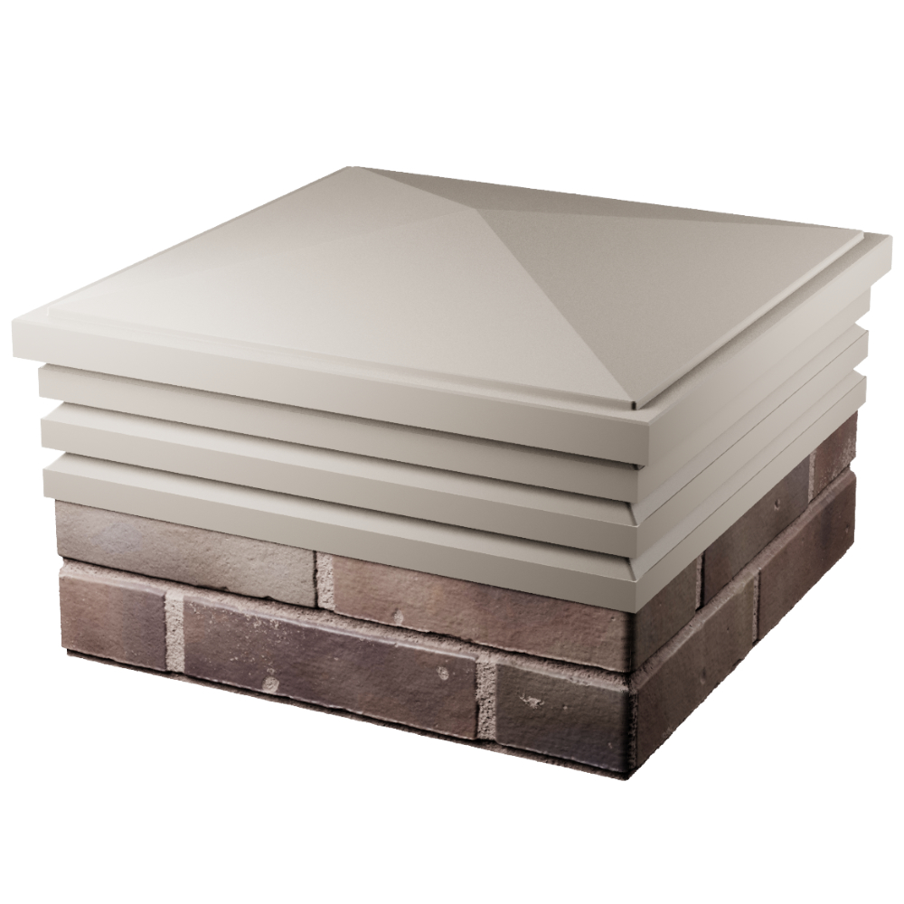 Колпак Zking Бона ХайТек Бежевый на столб 2х2 кирпича (513х513мм) в Магнитогорске фото