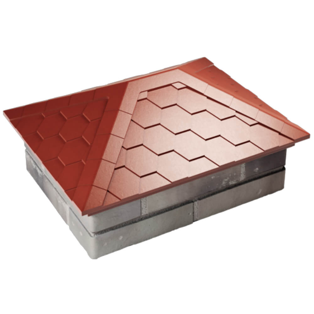 Колпак Zking Эверест Красный на столб 2х1.5 кирпича (520х390мм) Магнитогорск фото