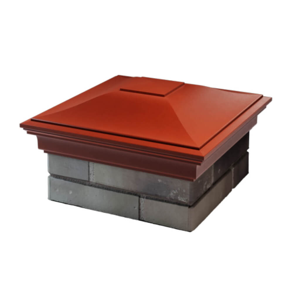 Колпак Zking Монблан Красный на столб 1.5х1.5 еврокирпича 0.7НФ (355х355мм) в Магнитогорске фото