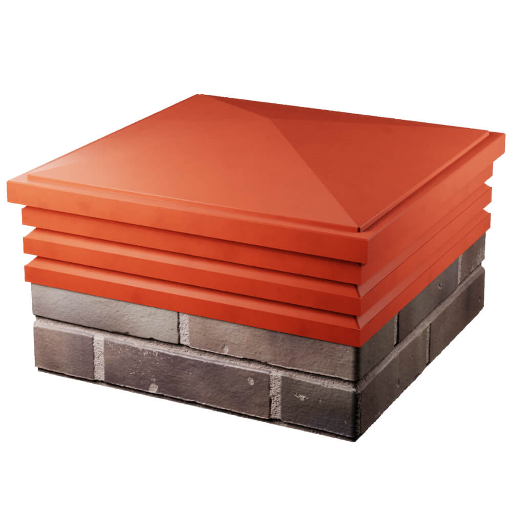 Колпак Zking Бона ХайТек Красный на столб 2х2 кирпича (513х513мм) в Магнитогорске фото