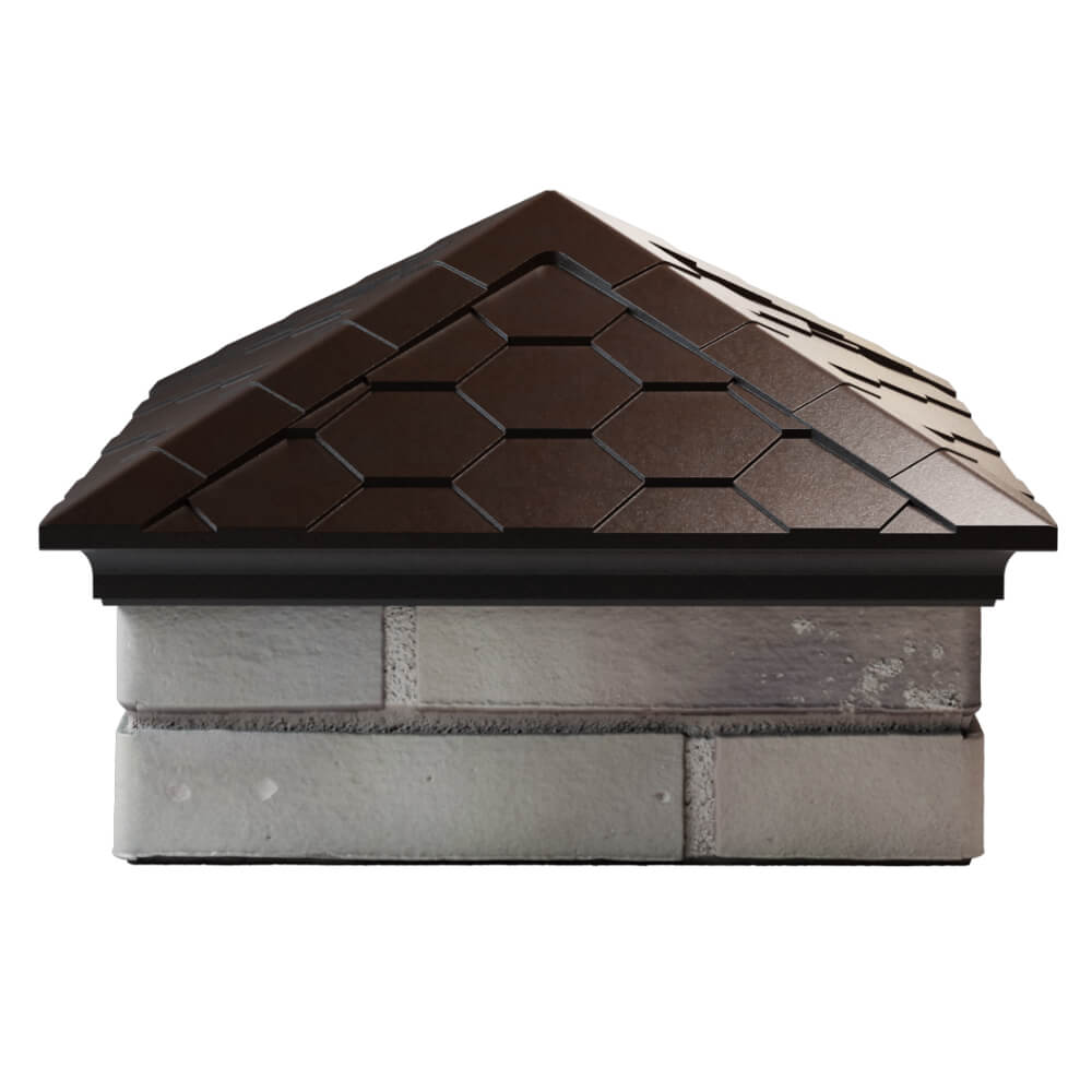Колпак Zking Эверест Коричневый на столб 1.5х1.5 кирпича (390х390мм) Магнитогорск фото