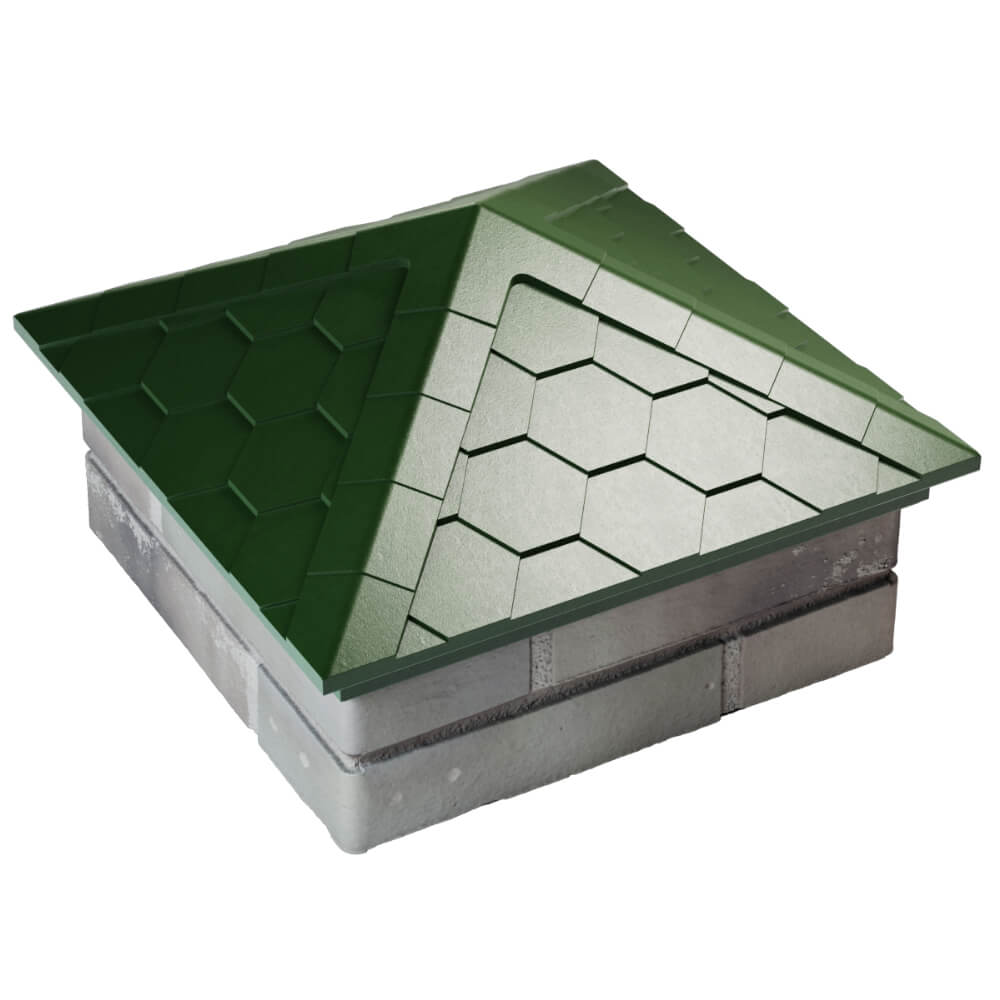 Колпак Zking Эверест Зеленый на столб 1.5х1.5 кирпича (390х390мм) в Магнитогорске фото