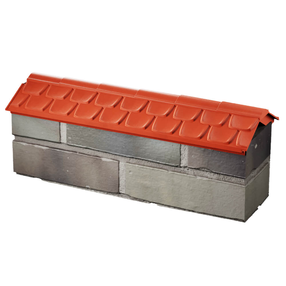 Парапет Zking Эльбрус Красный с посадкой на 0.5 кирпича (130мм) в Магнитогорске фото