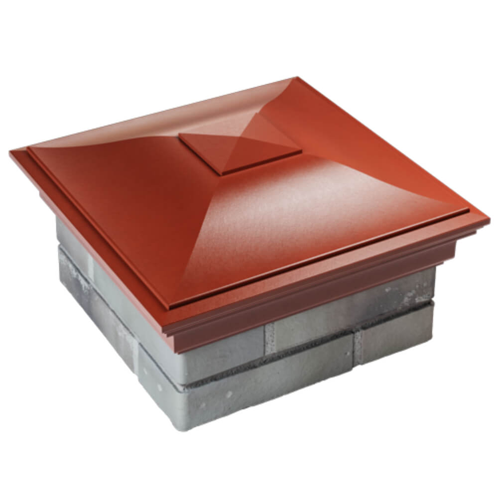 Колпак Zking Монблан Красный на столб 1.5х1.5 кирпича (385х385мм) в Магнитогорске фото