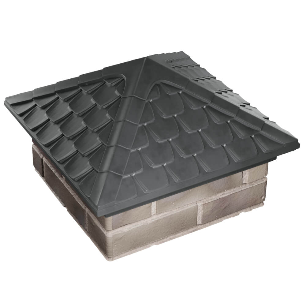 Колпак Zking Эльбрус Серый на столб 1.5х1.5 кирпича (385х385мм) в Магнитогорске фото