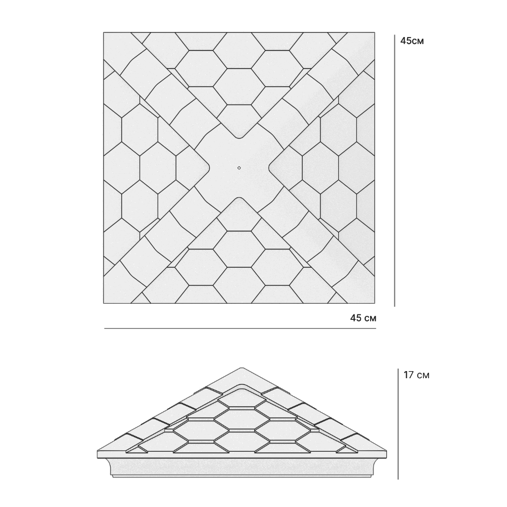 Колпак Zking Эверест Черный на столб 1.5х1.5 кирпича (390х390мм) в Магнитогорске фото