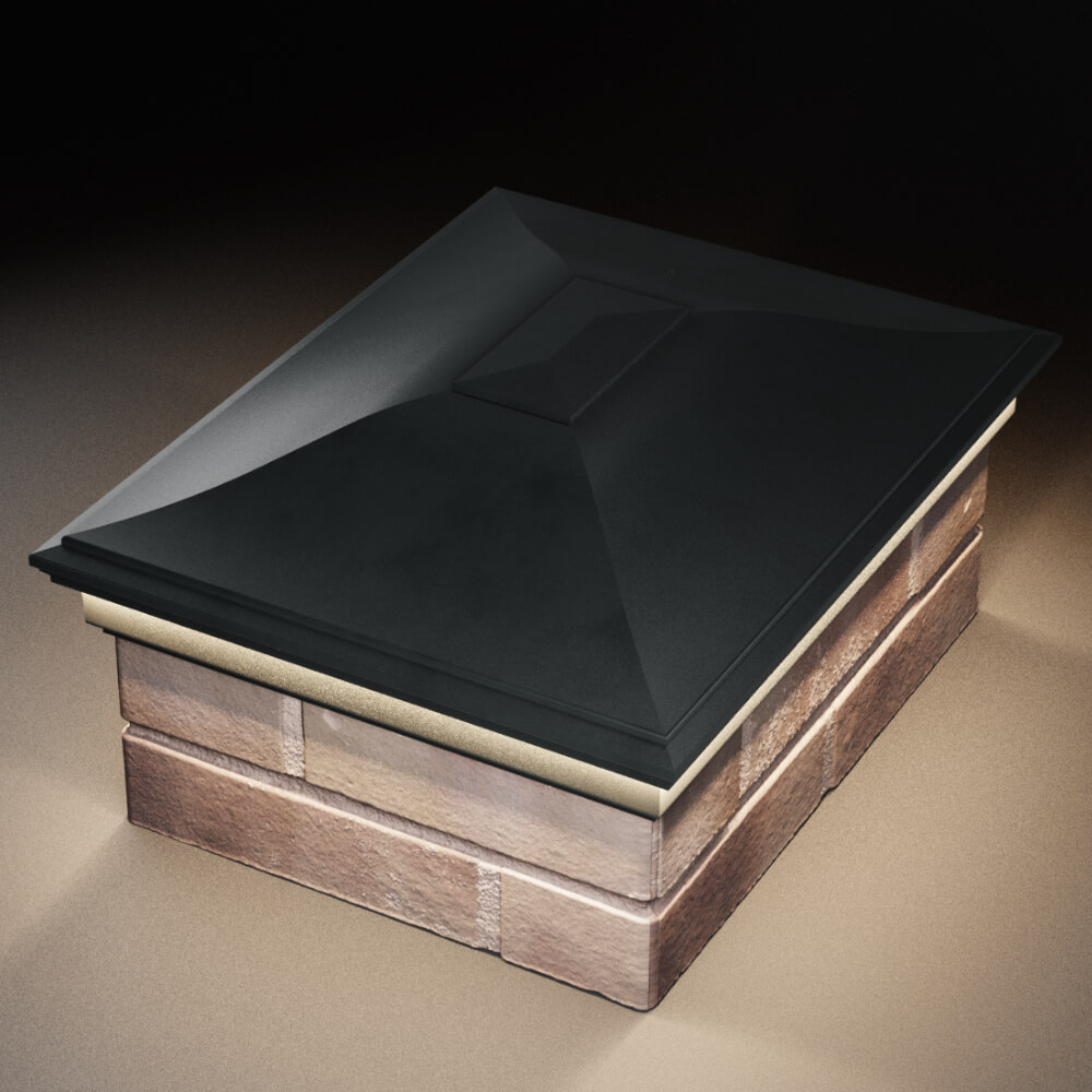 Колпак Zking Монблан Черный на столб 2х1.5 кирпича (515х385мм) c подсветкой в Магнитогорске фото