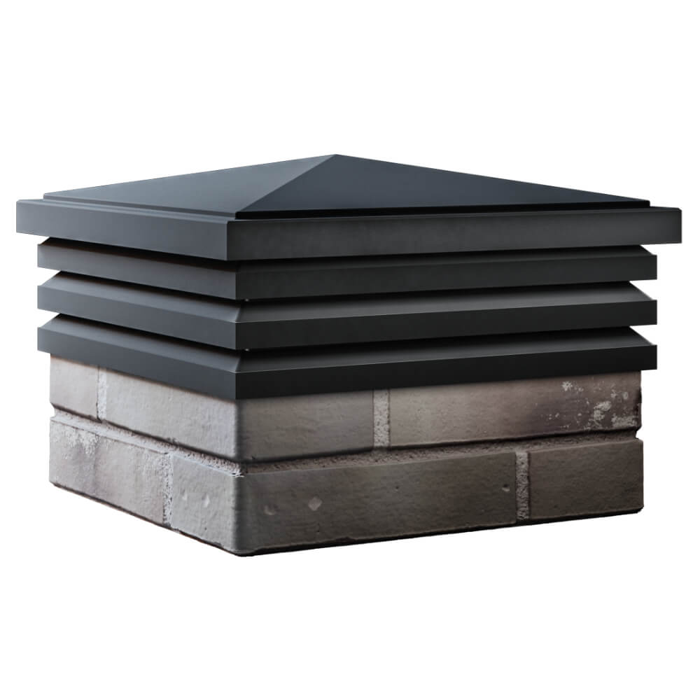 Колпак Zking Бона ХайТек Черный на столб 1.5х1.5 кирпича (385х385мм) в Магнитогорске фото