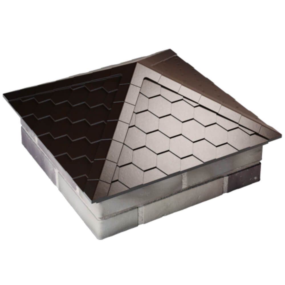 Колпак Zking Эверест Коричневый на столб 2х2 кирпича (535х535мм) Магнитогорск фото
