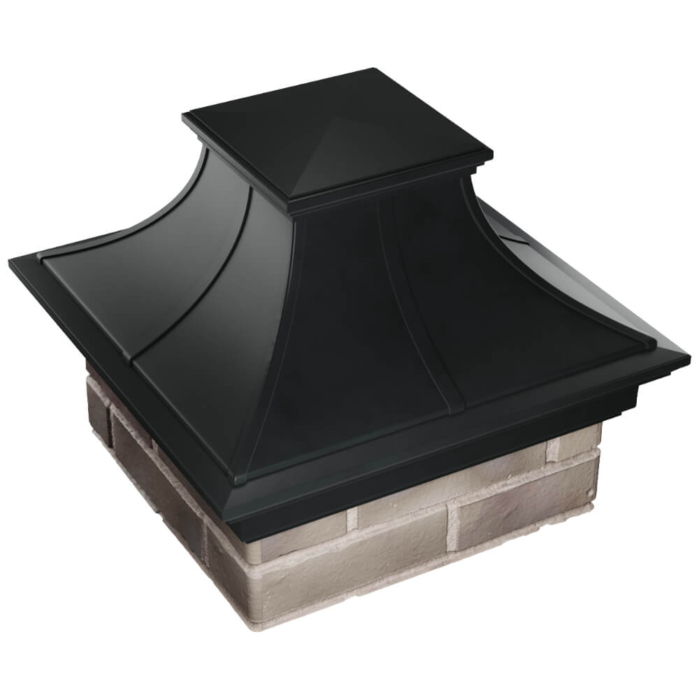 Колпак Zking Монблан Премиум Черный на столб 1.5х1.5 кирпича (385х385мм) в Магнитогорске фото
