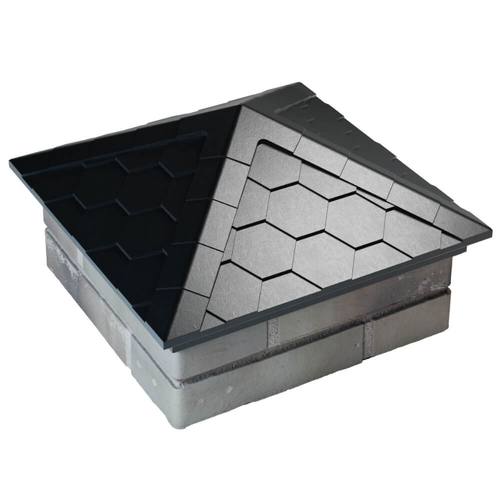 Колпак Zking Эверест Черный на столб 1.5х1.5 кирпича (390х390мм) в Магнитогорске фото