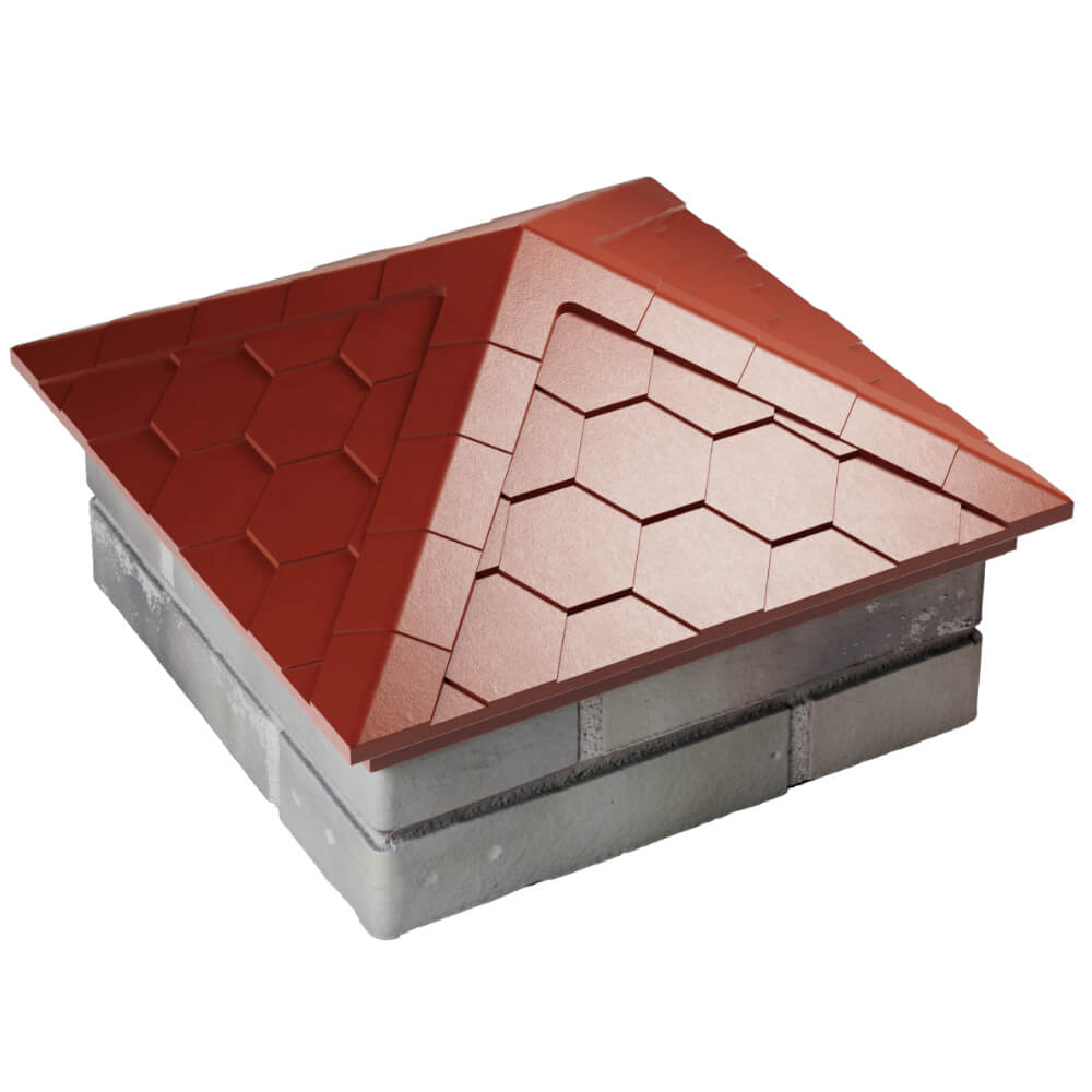 Колпак Zking Эверест Красный на столб 1.5х1.5 кирпича (390х390мм) в Магнитогорске фото