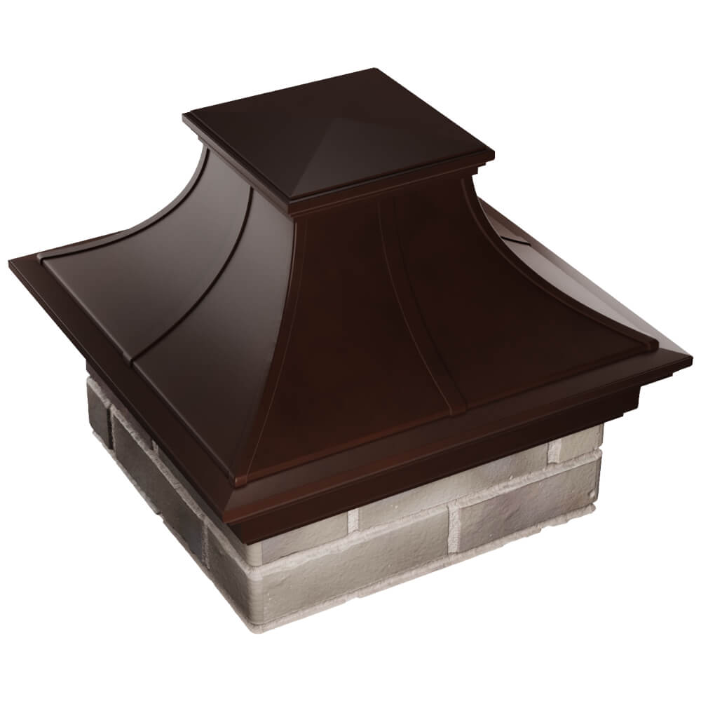 Колпак Zking Монблан Премиум Коричневый на столб 1.5х1.5 кирпича (385х385мм) в Магнитогорске фото