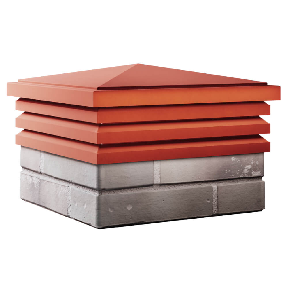 Колпак Zking Бона ХайТек Красный на столб 1.5х1.5 кирпича (385х385мм) в Магнитогорске фото