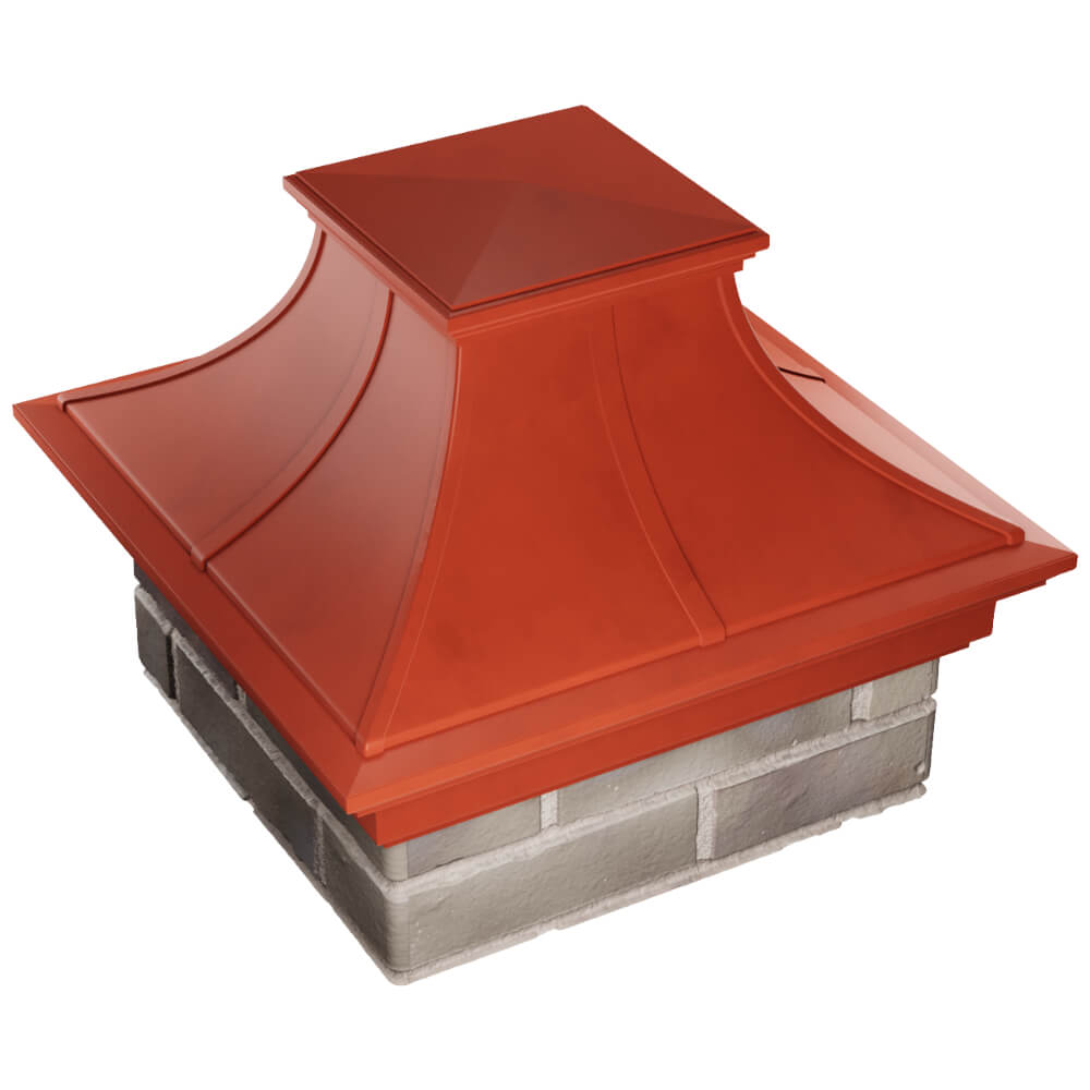 Колпак Zking Монблан Премиум Красный на столб 1.5х1.5 кирпича (385х385мм) в Магнитогорске фото