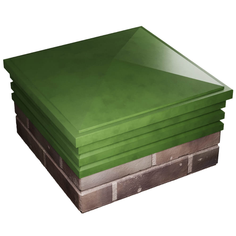 Колпак Zking Бона ХайТек Зеленый на столб 2х2 кирпича (513х513мм) в Магнитогорске фото