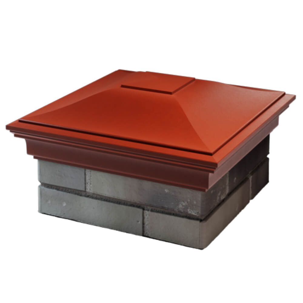 Колпак Zking Монблан Красный на столб 1.5х1.5 кирпича (385х385мм) в Магнитогорске фото