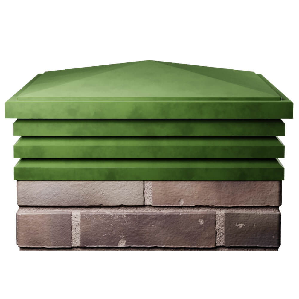 Колпак Zking Бона ХайТек Зеленый на столб 2х2 кирпича (513х513мм) Магнитогорск фото