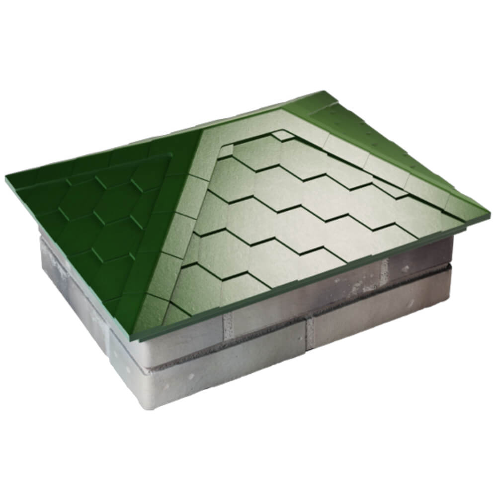 Колпак Zking Эверест Зеленый на столб 2х1.5 кирпича (520х390мм) Магнитогорск фото