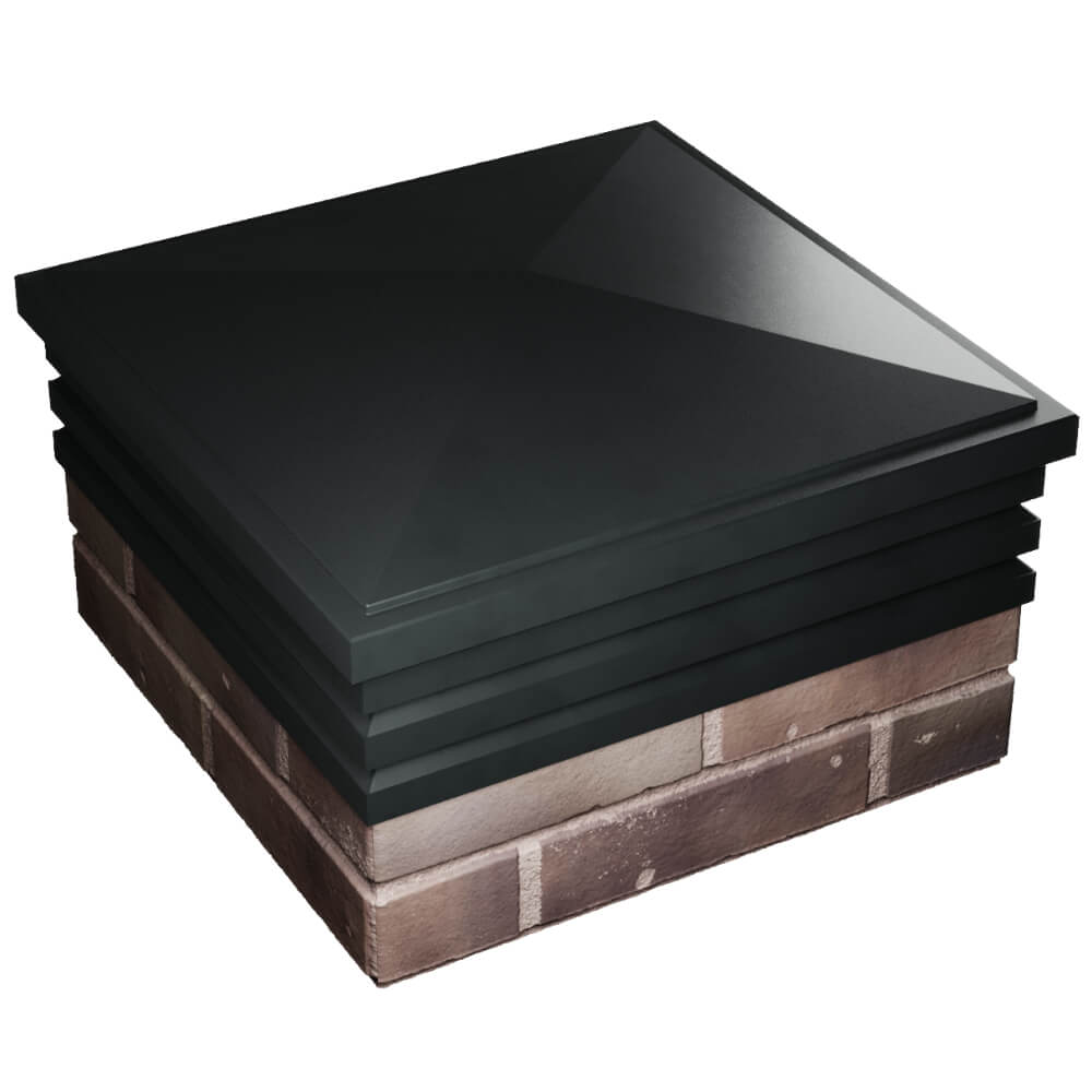 Колпак Zking Бона ХайТек Черный на столб 2х2 кирпича (513х513мм) в Магнитогорске фото