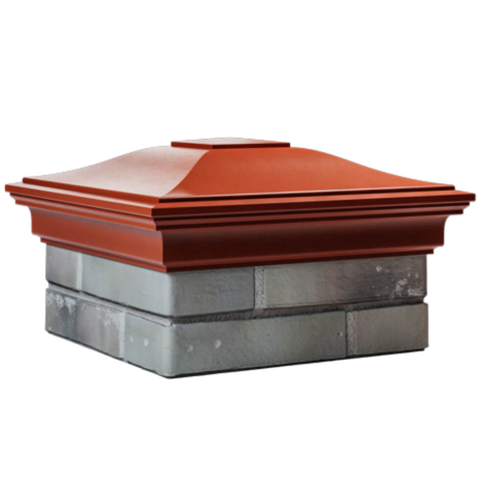 Колпак Zking Монблан Красный на столб 1.5х1.5 кирпича (385х385мм) в Магнитогорске фото