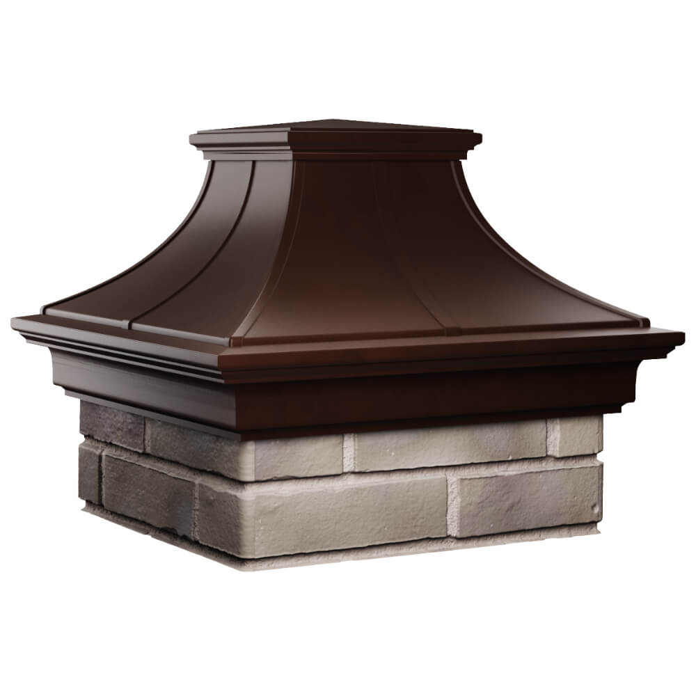 Колпак Zking Монблан Премиум Коричневый на столб 1.5х1.5 кирпича (385х385мм) в Магнитогорске фото