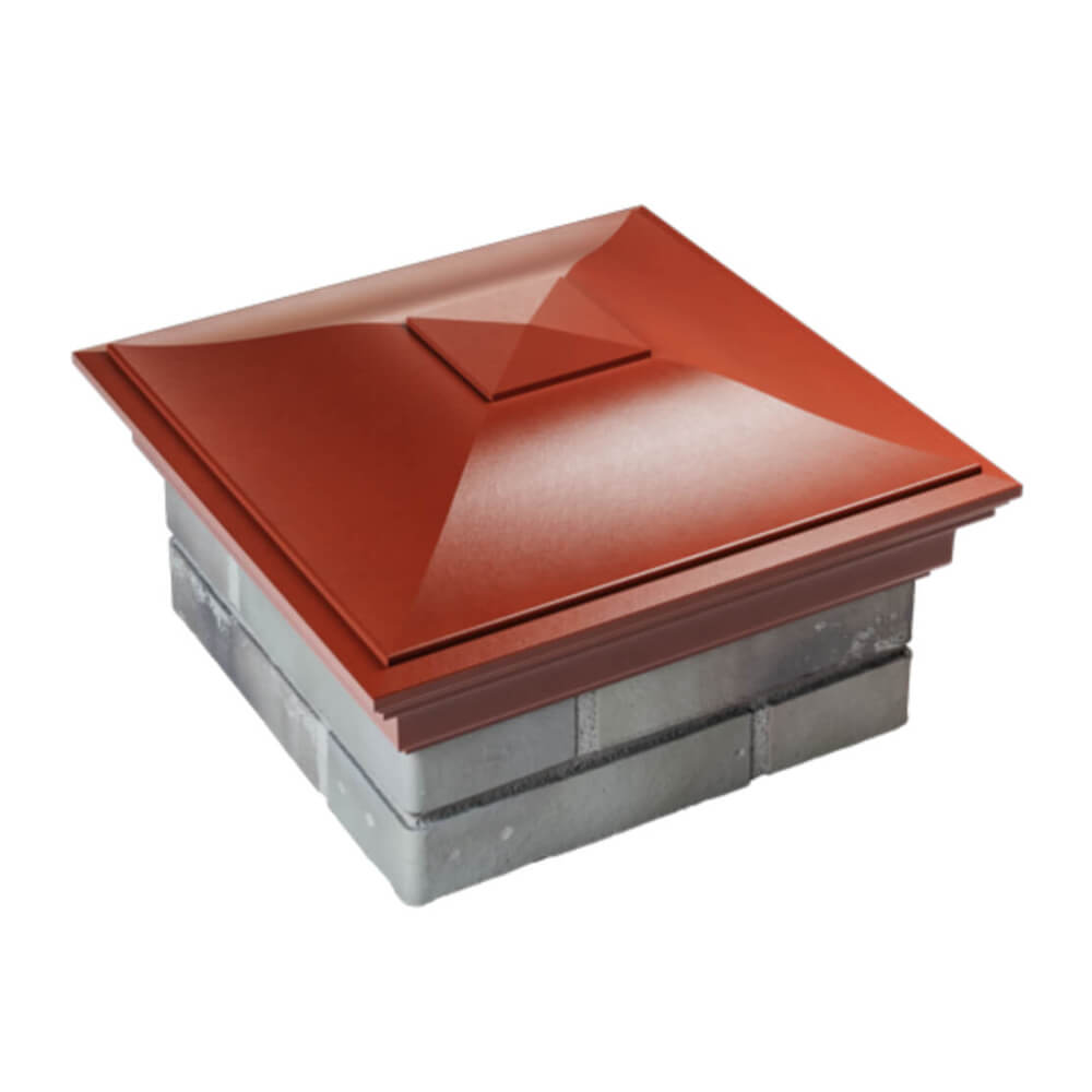 Колпак Zking Монблан Красный на столб 1.5х1.5 еврокирпича 0.7НФ (355х355мм) в Магнитогорске фото