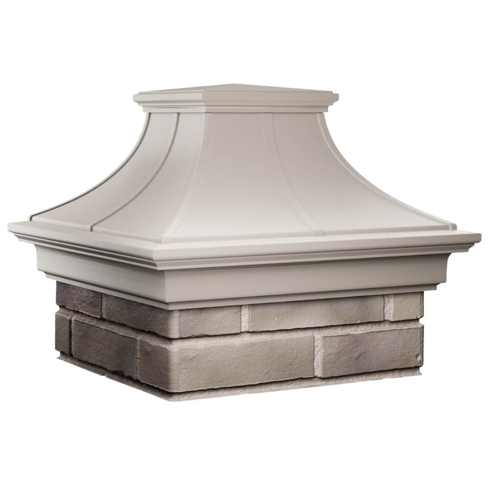 Колпак Zking Монблан Премиум Бежевый на столб 1.5х1.5 кирпича (385х385мм) в Магнитогорске фото