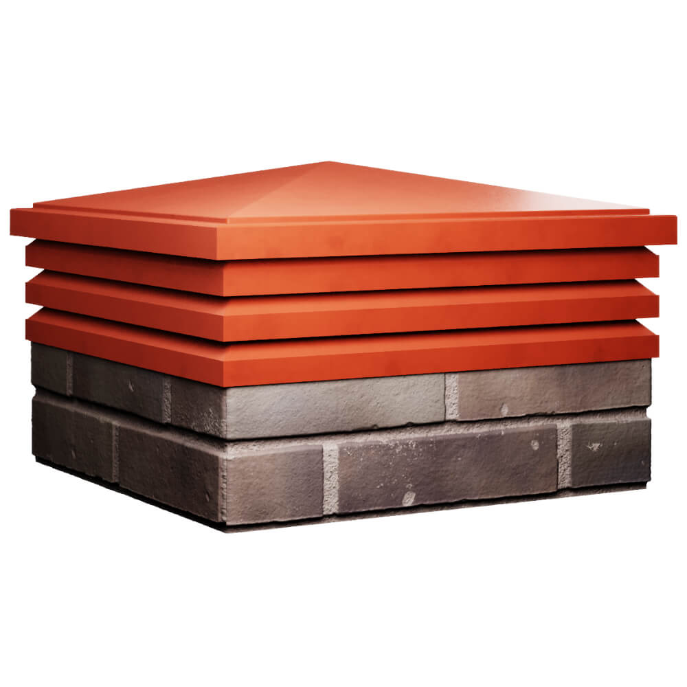 Колпак Zking Бона ХайТек Красный на столб 2х2 кирпича (513х513мм) в Магнитогорске фото