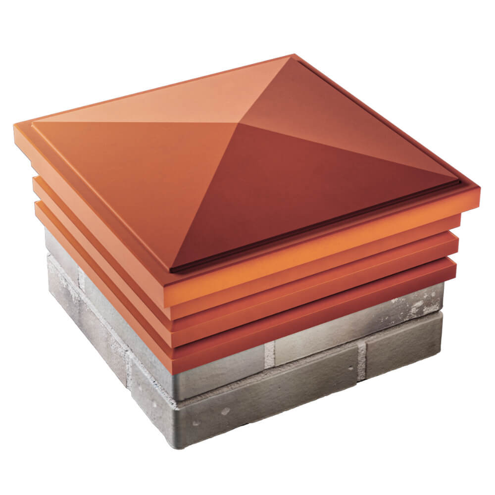 Колпак Zking Бона ХайТек Красный на столб 1.5х1.5 кирпича (385х385мм) в Магнитогорске фото