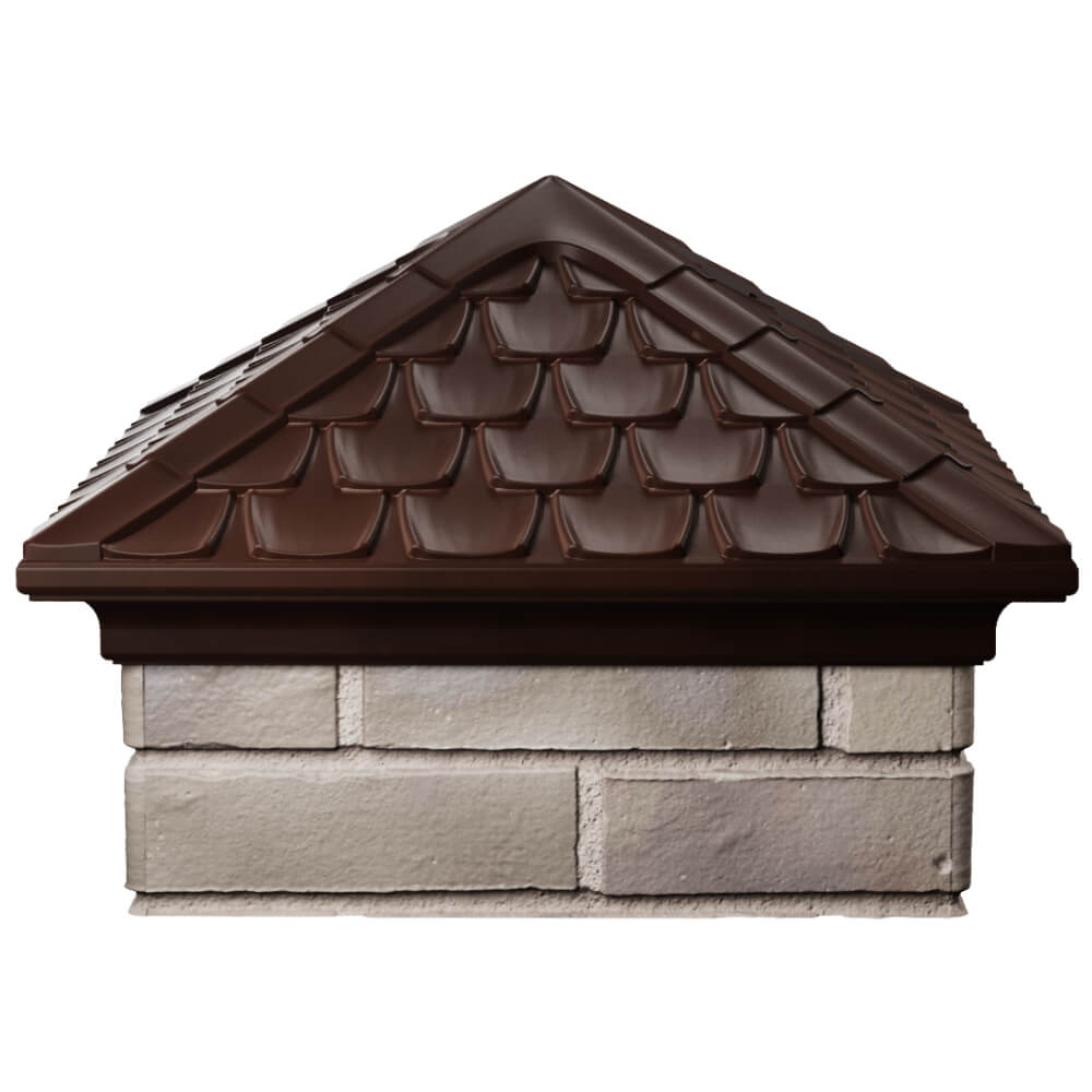 Колпак Zking Эльбрус Коричневый на столб 1.5х1.5 кирпича (385х385мм) Магнитогорск фото