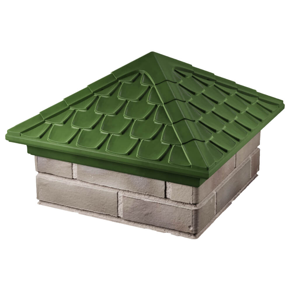 Колпак Zking Эльбрус Зеленый на столб 1.5х1.5 кирпича (385х385мм) в Магнитогорске фото