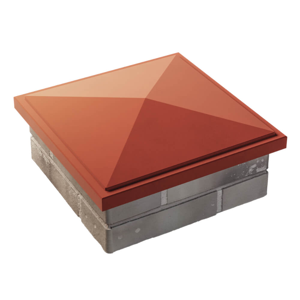 Колпак Zking БонаМоно Красный на столб 1.5х1.5 кирпича (385х385, 400х400мм) в Магнитогорске фото