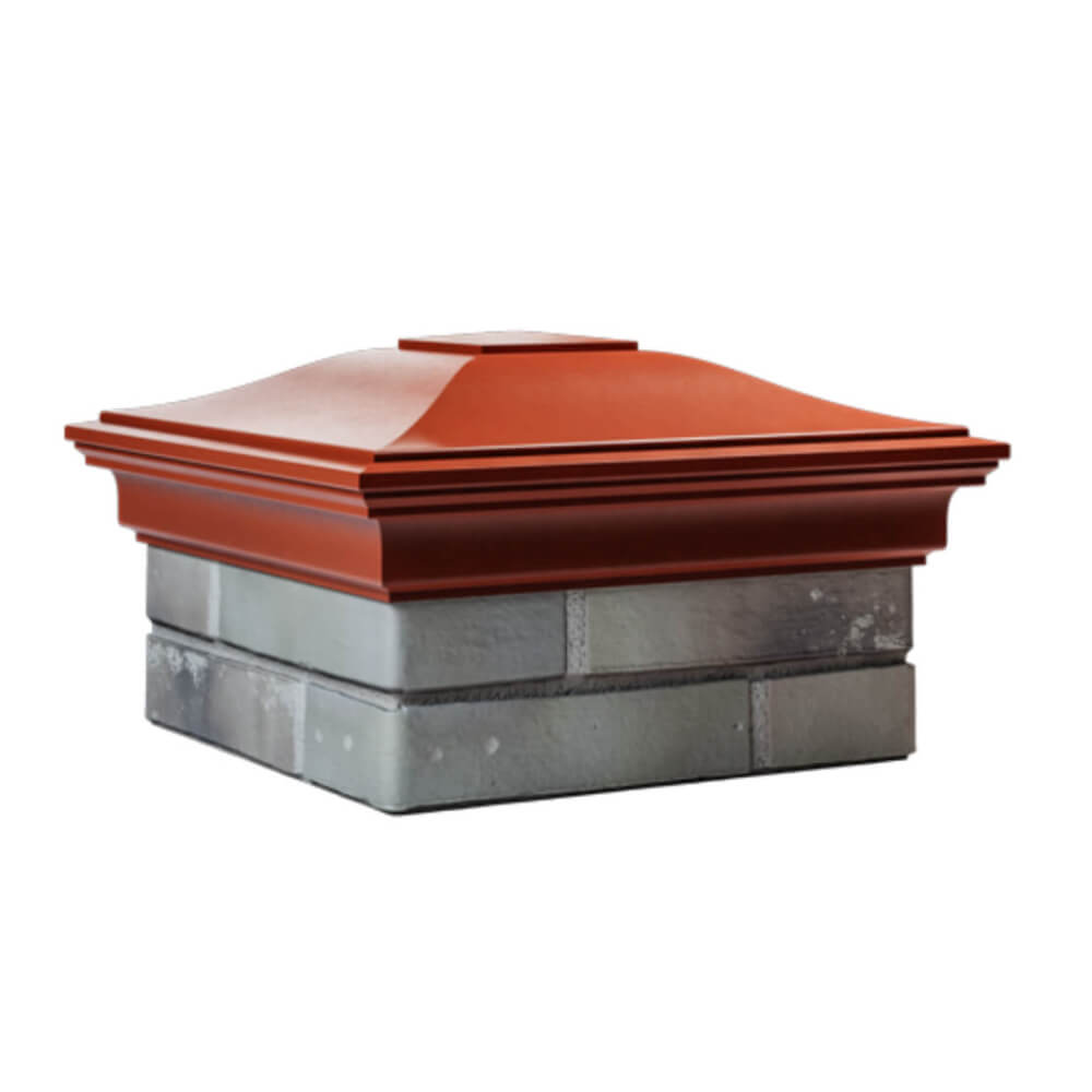 Колпак Zking Монблан Красный на столб 1.5х1.5 еврокирпича 0.7НФ (355х355мм) в Магнитогорске фото