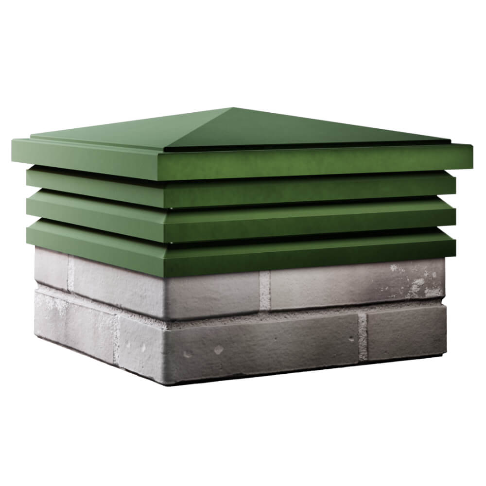 Колпак Zking Бона ХайТек Зеленый на столб 1.5х1.5 кирпича (385х385мм) в Магнитогорске фото