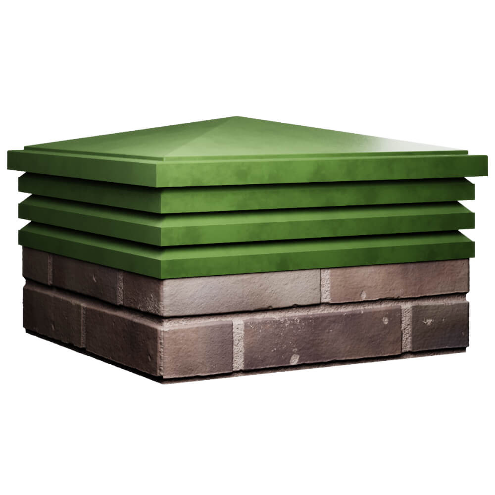 Колпак Zking Бона ХайТек Зеленый на столб 2х2 кирпича (513х513мм) в Магнитогорске фото