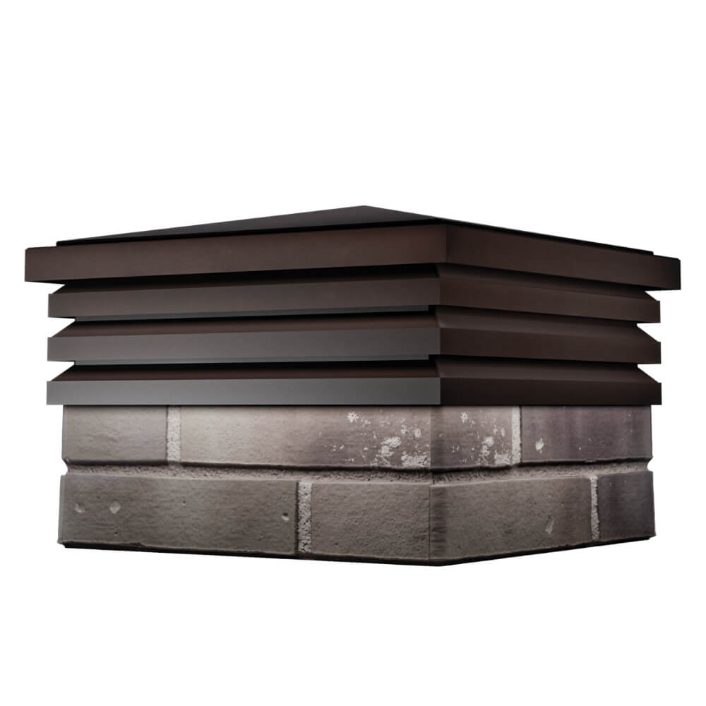 Колпак Zking Бона ХайТек Коричневый на столб 1.5х1.5 кирпича (385х385мм) в Магнитогорске фото