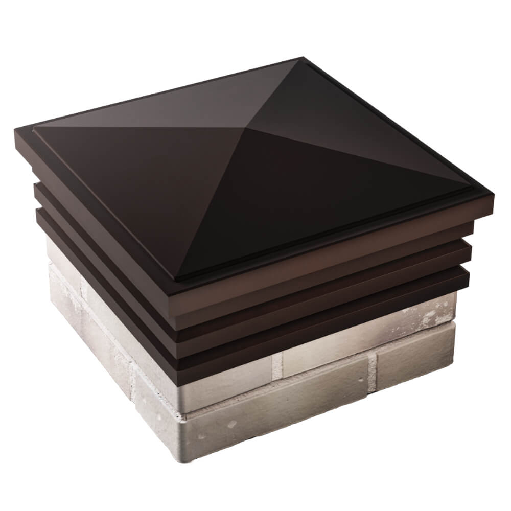 Колпак Zking Бона ХайТек Коричневый на столб 1.5х1.5 кирпича (385х385мм) в Магнитогорске фото