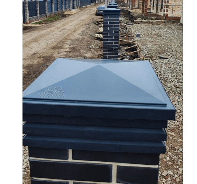 Колпак Zking Бона ХайТек Серый на столб 1.5х1.5 кирпича (385х385мм) в Магнитогорске фото