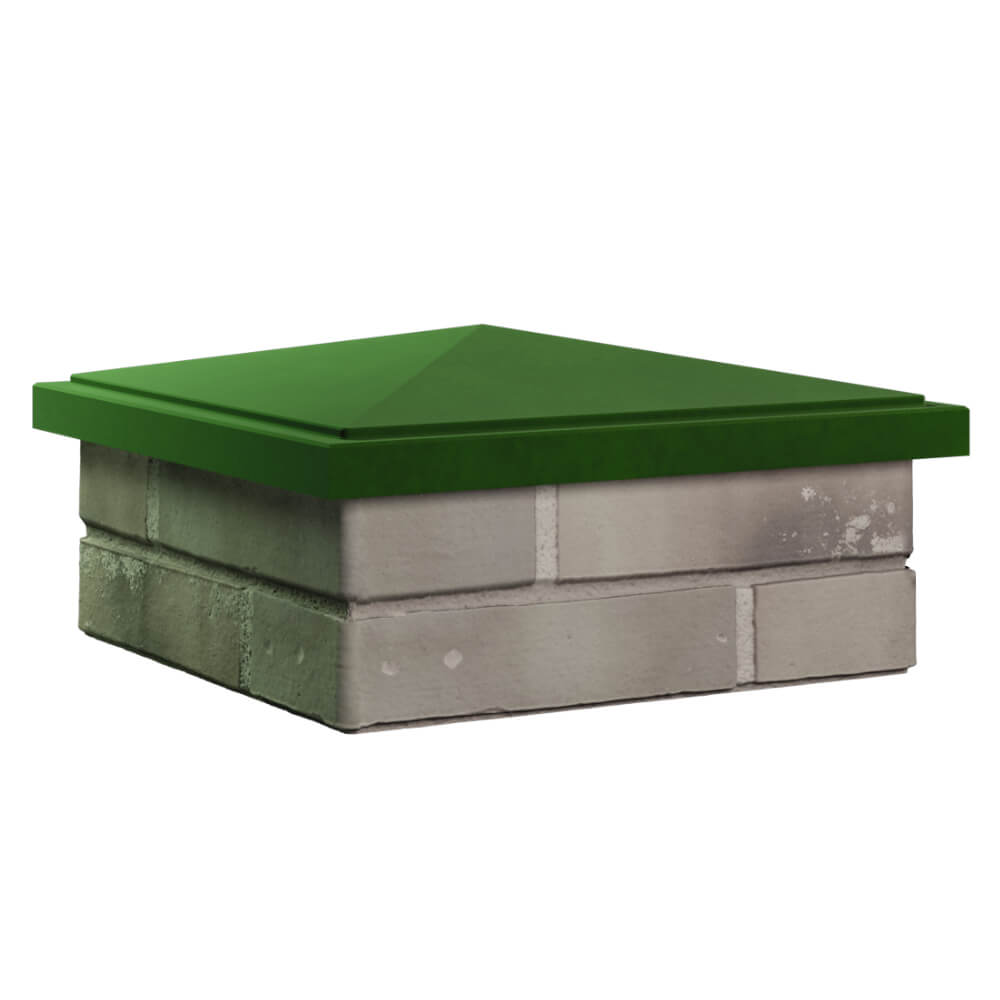 Колпак Zking БонаМоно Зеленый на столб 1.5х1.5 кирпича (385х385, 400х400мм) в Магнитогорске фото