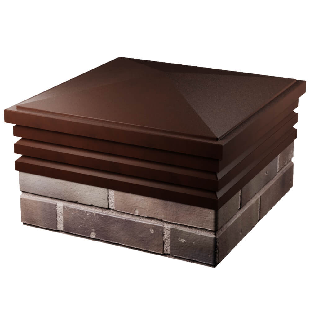 Колпак Zking Бона ХайТек Коричневый на столб 2х2 кирпича (513х513мм) в Магнитогорске фото